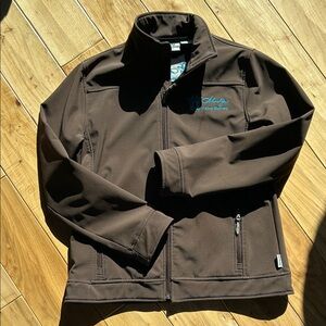 Brown Softshell Jacket with Embroidered Logo